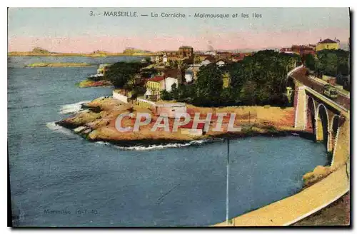 Cartes postales Marseille La Corniche Malmousque et les Iles