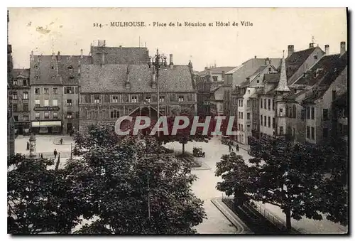 Cartes postales Mulhouse Place de la Reunion et Hotel de Ville