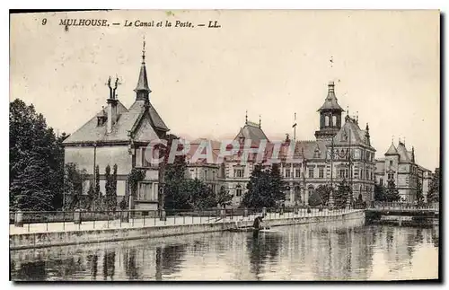 Cartes postales Mulhouse Le Canal et la Poste