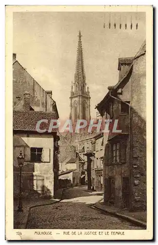 Cartes postales Mulhouse Rue de la Justice et le Temple