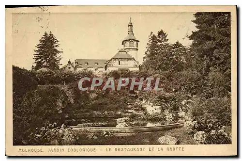 Ansichtskarte AK Mulhouse Jardin zoologique Le Restaurant et la Grotte Zoo