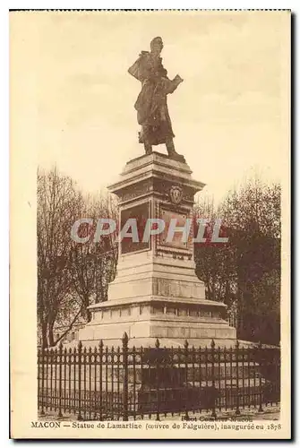 Cartes postales Macon Statue de Lamartine