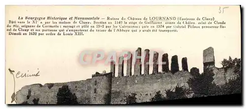 Ansichtskarte AK La Bourgogne Historique et Monumentale Ruines du ch�teau de Lournand