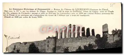 Cartes postales La Bourgogne Historique et Monumentale Ruines du ch�teau de Lournand