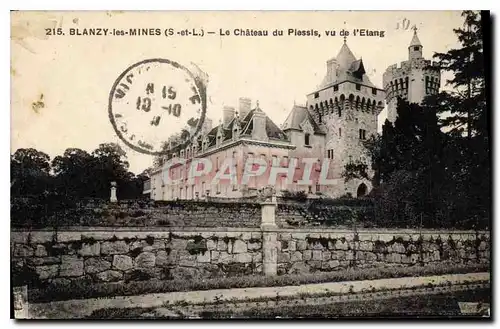 Cartes postales Blanzy les Mines S et L Le Chateau du Plessis vu de l'etang