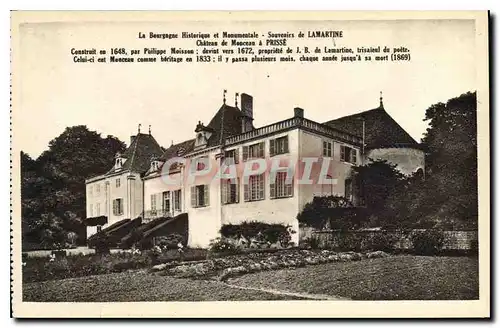 Ansichtskarte AK La Bourgogne Historique et Monumentale Souvenirs de Lamartine Chateau de Monceau a Prisse