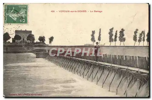 Cartes postales Verdun sur le Doubs Le Barrage