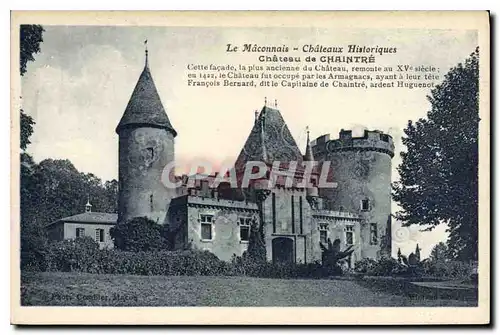 Cartes postales Le Maconnais Chateaux Historiques Chateau de Chaintre