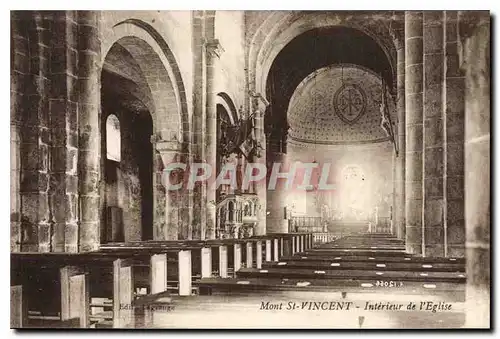 Ansichtskarte AK Mont St Vincent Interieur de l'Eglise