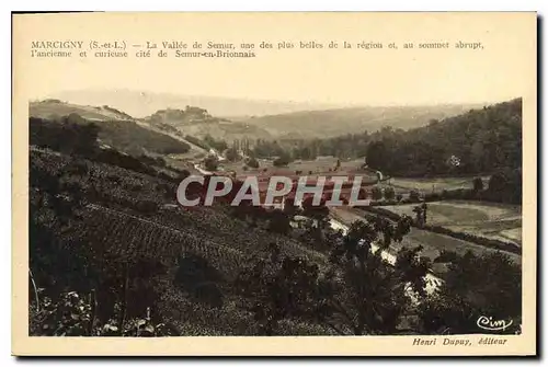 Cartes postales Marcigny S et L La Vallee de Semur unde des plus belles de la Region et au sommet abrupt