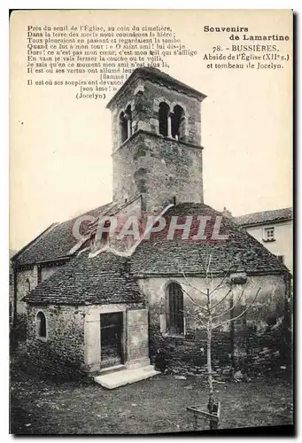 Cartes postales Souvenirs de Lamartine Bussieres Abside de l'Eglise XII et tombeau de Jocelyn