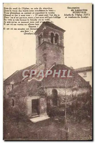 Cartes postales Souvenirs de Lamartine Bussieres Abside de l'Eglise XII et tombeau de Jocelyn