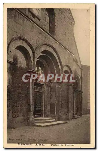 Ansichtskarte AK Marcigny S et L Portail de l'Eglise