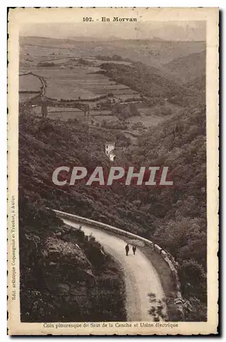 Cartes postales En Morvan Coin pittoresque du Saut de la Canche et Usine electrique