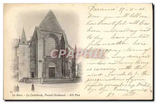 Cartes postales Le Mans La Cathedrale Portail Occidental