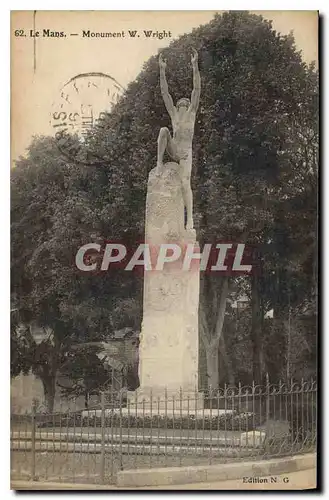 Cartes postales Le Mans Monument W Wright Avion Aviation