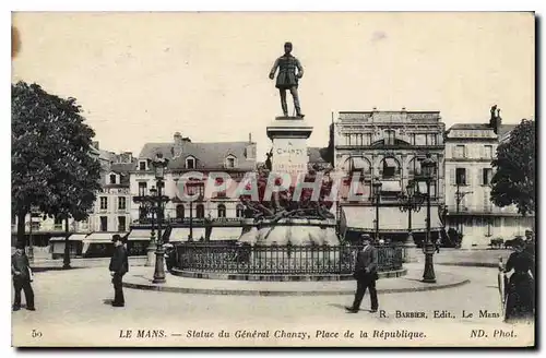 Cartes postales Le Mans Statue du General Chanzy Place de la Republique