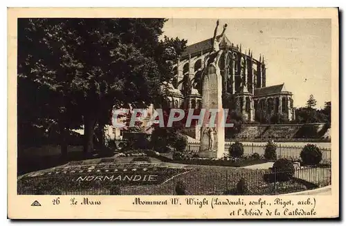 Cartes postales Le Mans Monument W Wright Avion Aviation