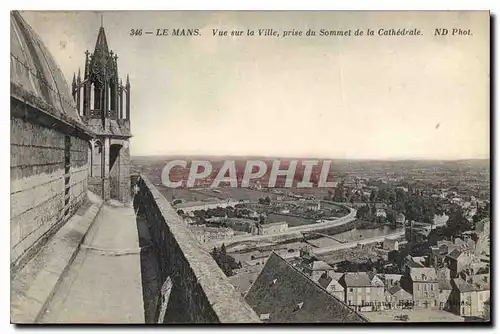 Ansichtskarte AK Le Mans Vue sur la Ville du Sommet de la Cathedrale