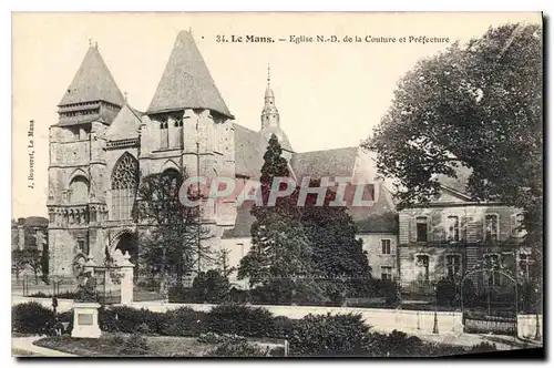 Cartes postales Le Mans Eglise ND de la Couture et Prefecture