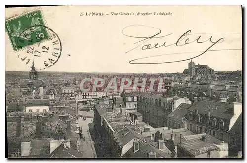 Cartes postales Le Mans Vue Generale direction Cathedrale