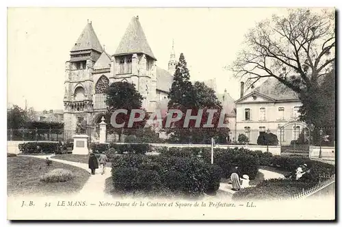 Cartes postales Le Mans Notre Dame de la Couture et Square de la Prefecture