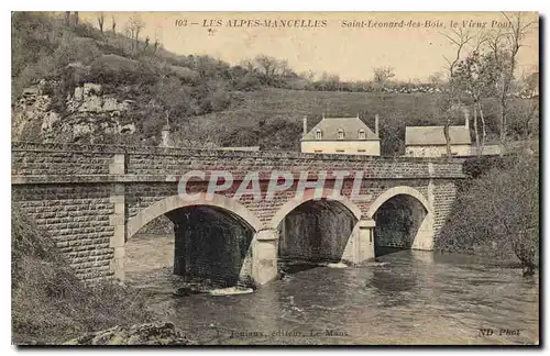 Ansichtskarte AK Les Alpes Mancelles Saint Leonard des Bois le Vieux Pont