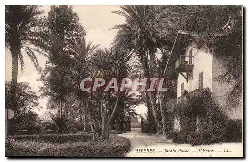 Cartes postales Hyeres Jardin Public L'Entree