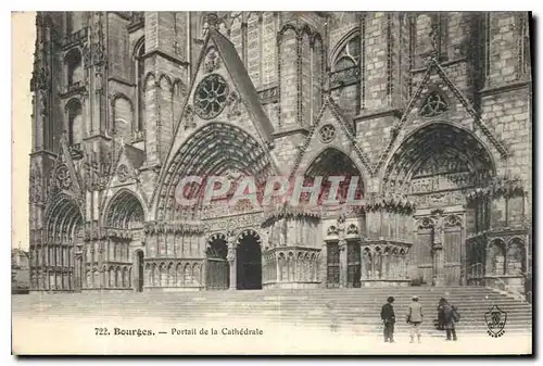 Ansichtskarte AK Bourges Portail de la Cathedrale