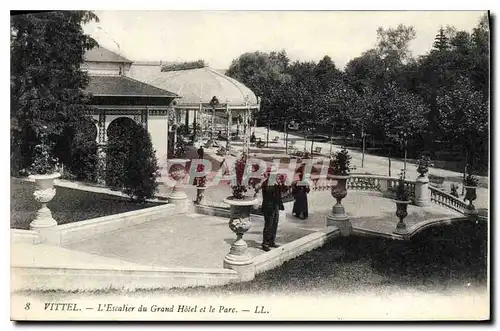 Cartes postales Vittel L'Escalier du Grand Hotel et le Parc