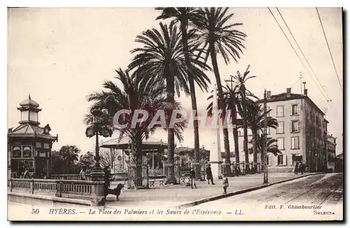 Cartes postales Hyeres La Place des Palmiers et les Sours de l'Esperance