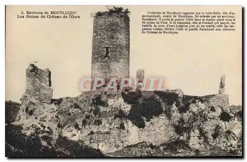 Cartes postales Environs de Montlucon Les Ruines du Chateau de l'Ours