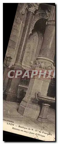 Cartes postales Lyon Basilique de ND de Fourviere Benitier en onyx jaune d'Afrique