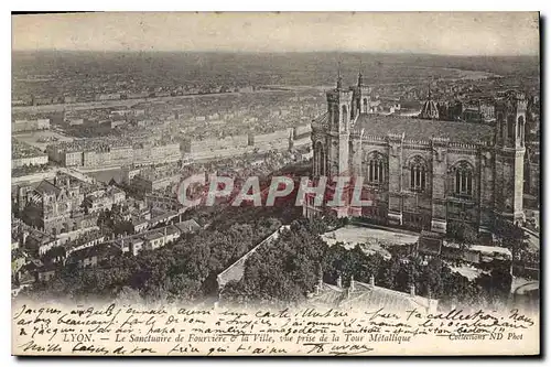 Cartes postales Lyon Le Sanctuaire de Fourviere et la Ville