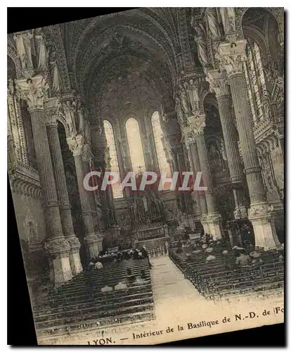 Cartes postales Lyon Interieur de la Basilique de ND