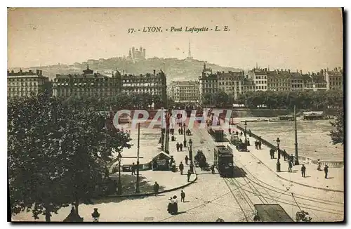 Ansichtskarte AK Lyon Pont Lafayette Tramway