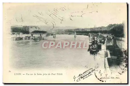 Ansichtskarte AK Lyon Vue sur la Saone prise du Pont Tilsitt Tramway Liqueur Benedictine