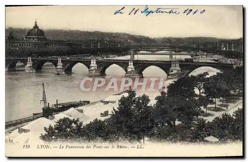 Ansichtskarte AK Lyon La Panorama des Ponts sur le Rhone