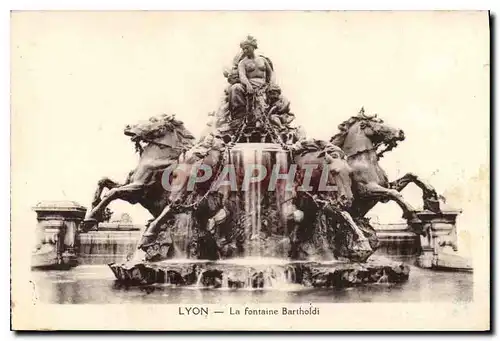 Ansichtskarte AK Lyon La Fontaine Bartholdi