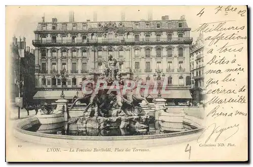 Ansichtskarte AK Lyon La Fontaine Bartholdi Place des Terreaux