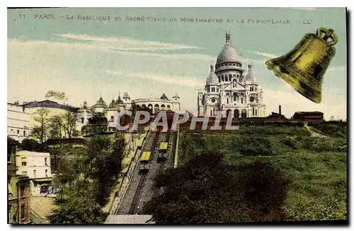 Ansichtskarte AK Paris La Basilique du Sacre Coeur de Montmartre et le Funiculaire Cloche