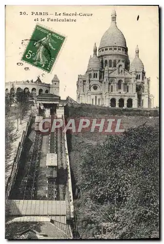 Cartes postales Paris Le Sacre Coeur et le Funiculaire