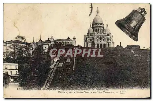 Ansichtskarte AK Paris La Basilique du Sacre Coeur de Montmartre et le Funiculaire Cloche