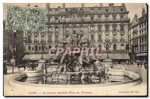 Cartes postales Lyon La Fontaine Bartholdi Place des Terreaux