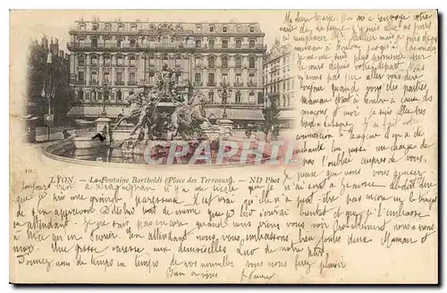 Cartes postales Lyon La Fontaine Bartholdi Place des Terreaux