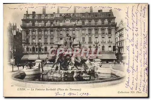 Cartes postales Lyon La Fontaine Bartholdi Place des Terreaux