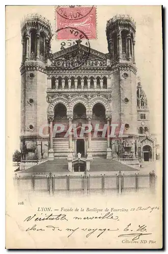 Ansichtskarte AK Lyon Facade de la Basilique de Fourviere