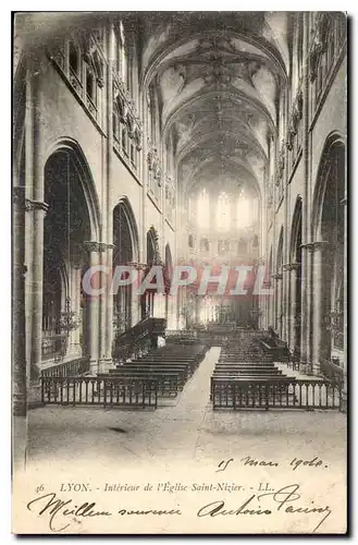 Cartes postales Lyon Interieur de l'Eglise Saint Nizier