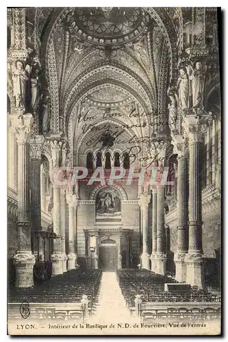 Cartes postales Lyon Interieur de la Basilique de ND de Fourviere Vue de l'entree