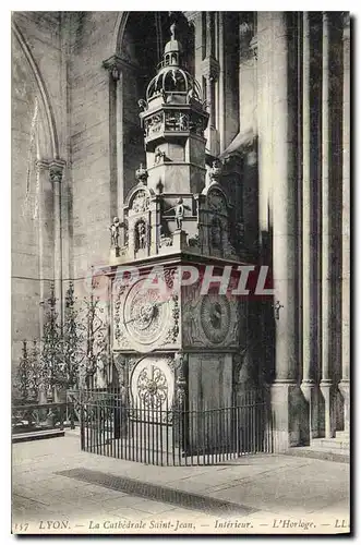 Ansichtskarte AK Lyon La Cathedrale Saint Jean Interieur L'Horloge